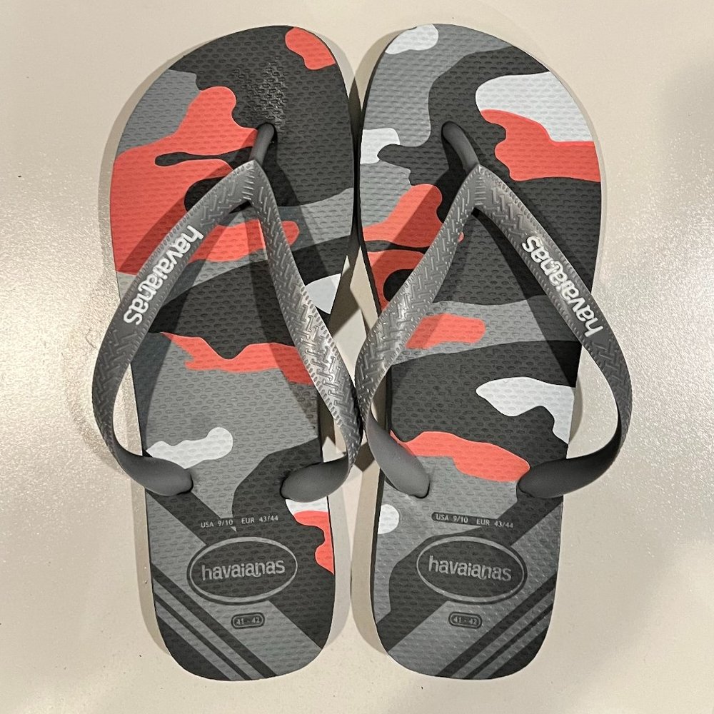 Havaianas Men's Top Camo Grey Flip Flop Sandal Size 9/10